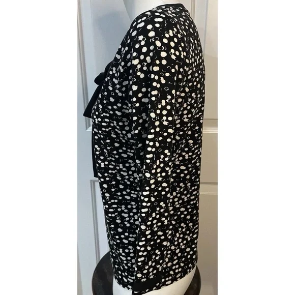Talbots Top with Tie at Neckline in Black & White Bubble Print Size Small - Picture 4 of 6